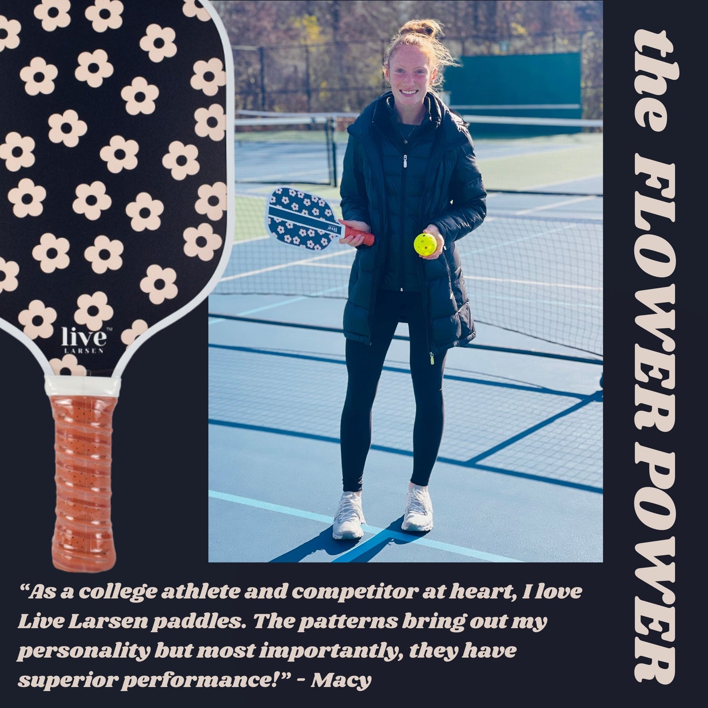 Flower Power: Premium Fiberglass Honeycomb Core Pickleball Paddle