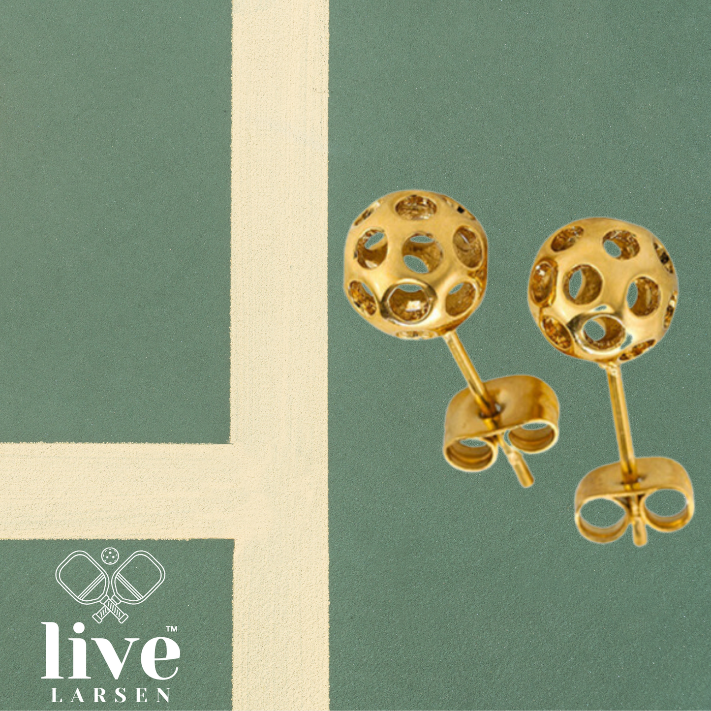 Pickleball Gold 18kt Earrings