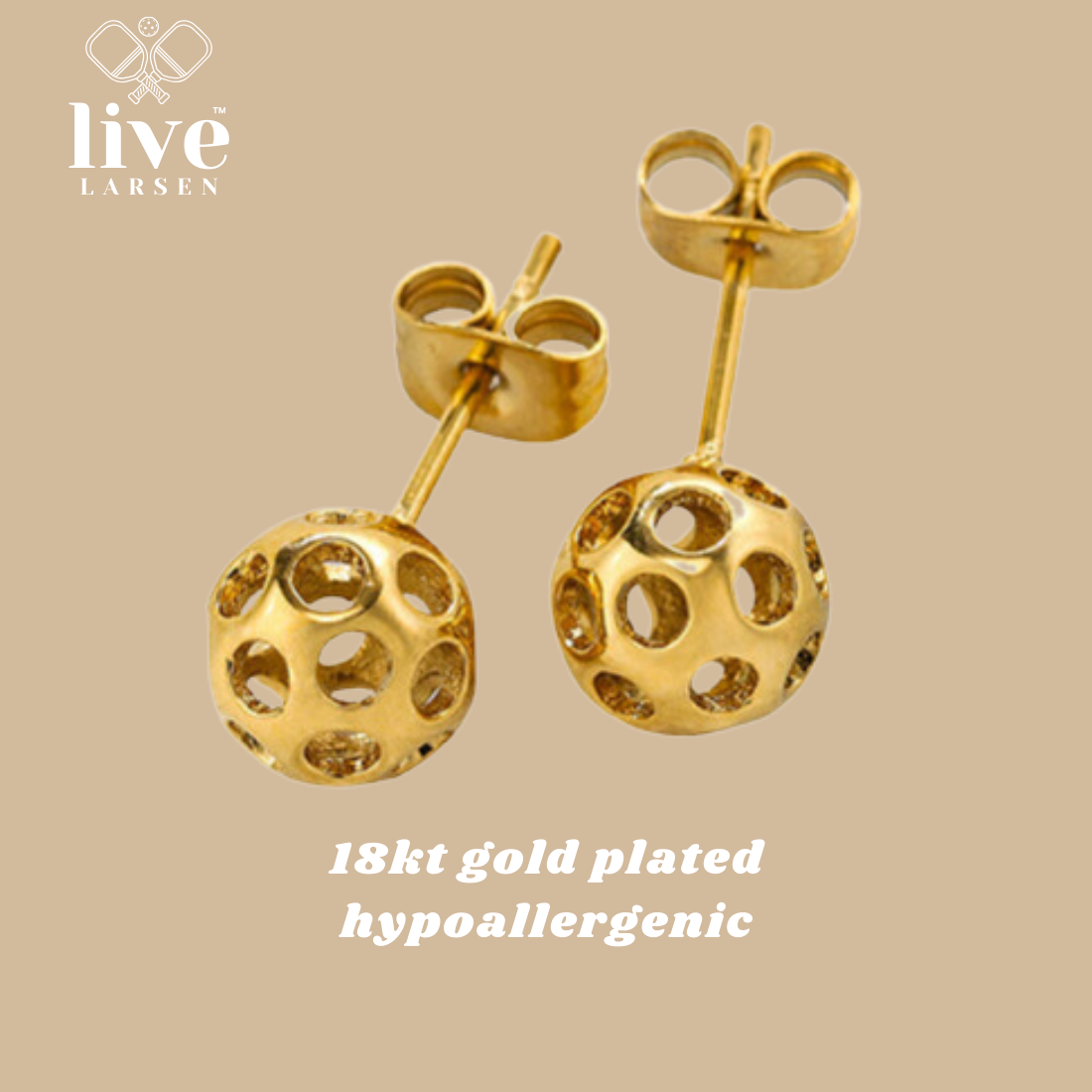 Pickleball Gold 18kt Earrings